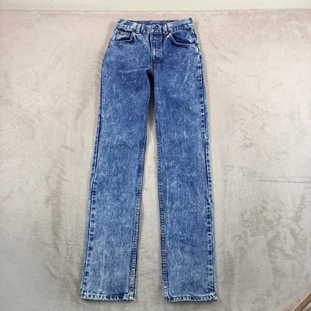Vintage Sears 80s Student 50717 Jeans in Blue Acid Wash Women 28x34 (Fits 26x34)